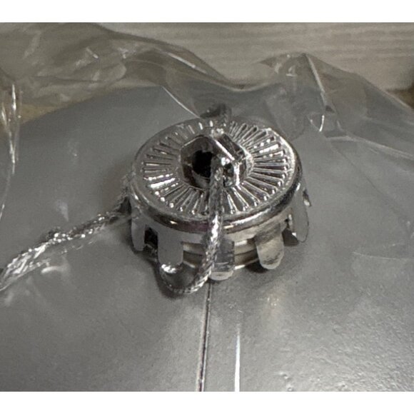 Set Of 4 Large Silver & Glitter Christmas Ornaments 8" Diameter - Picture 5 of 6